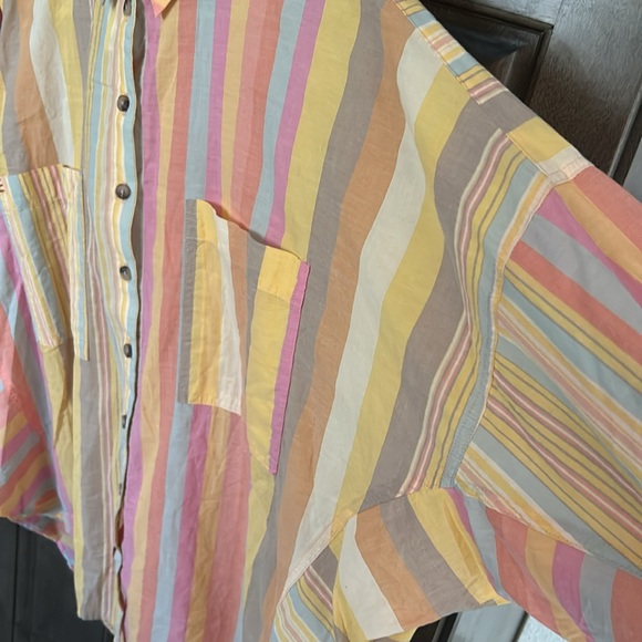 NWT Urban Outfitters BDG Oversized Striped Button Down 100% Cotton Size Small - Picture 3 of 13